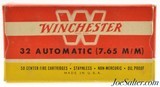 Excellent Winchester 32 ACP Ammo "1946" Style Full Box