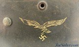 Original WW2 German Model 1942 Single Decal Luftwaffe Helmet - 2 of 10