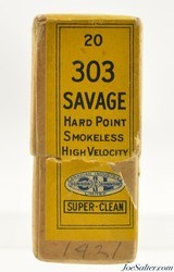 303 Savage Ammo Full Reference Box Dated 1931 C-I-L Dominion Canada - 5 of 6