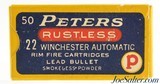 Peters 22 Winchester Auto Dupont Logo "Rustless" Ammo Full Box - 1 of 7