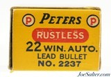 Peters 22 Winchester Auto Dupont Logo "Rustless" Ammo Full Box - 5 of 7