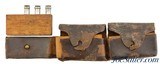 Very Rare Roper Revolving Rifle Cartridge Blocks with Partial Leather Belt - 1 of 8