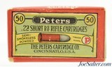 Beautiful Sealed! Peters 22 Short Multi Color Corrosive Primed Series Circa 1915