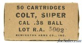 Scarce Government Contract Full Box Remington 38 Super Ammo Full Box - 1 of 3