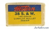 Full Box Western "Bullseye" Target Logo 38 S&W Ammo Lubaloy Bullet - 5 of 7