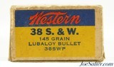 Full Box Western "Bullseye" Target Logo 38 S&W Ammo Lubaloy Bullet - 3 of 7