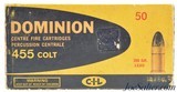 Dominion C-I-L 455 Colt Ammo Full Box 50 Rounds British Service Revolver - 1 of 4