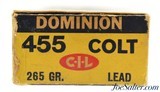 Dominion C-I-L 455 Colt Ammo Full Box 50 Rounds British Service Revolver - 2 of 4