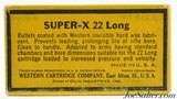 Western Super-X 22 Long Ammo Full Box 1946-56 Super-X Issue - 6 of 7
