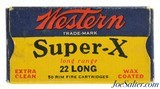 Western Super-X 22 Long Ammo Full Box 1946-56 Super-X Issue - 1 of 7