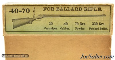 Rare 1890's Picture Box Winchester 40-70 Ballard Rifle Ammo Full Paper