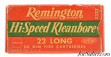 Scarce Remington 1946 Issues Hi-Speed 22 Long Nickel Washed Case Full Box