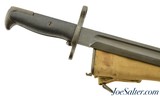 Excellent WWII M1905 Bayonet Union Fork & Hoe Dated 1942 in M1910 Scabbard - 1 of 10