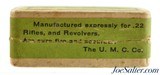 Scarce Black Powder Full Box UMC 22 Long Shot Ammo White "U" Red Ball Issue - 2 of 8