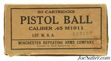 Cold War US Govt Contract Winchester 45 ACP Ammo Full Box 1954 - 1 of 2