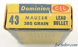 C-I-L Dominion 43 Mauser Ammo Full Box 385 Grain - 3 of 4