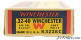 Excellent "1939" Winchester 32-40 Ammo Full Box 165 Grain Soft Point Bullets - 5 of 7