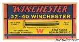 Excellent "1939" Winchester 32-40 Ammo Full Box 165 Grain Soft Point Bullets - 1 of 7