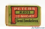 Crisp Sealed! Peters 22 Short Ammo Semi-Smokeless 1920 - 3 of 6