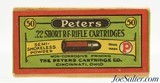 Crisp Sealed! Peters 22 Short Ammo Semi-Smokeless 1920 - 1 of 6