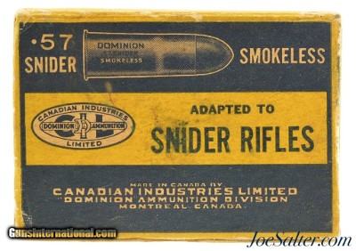 Dominion C-I-L 57 Snider Smokeless Ammo Full Box 10 Rounds