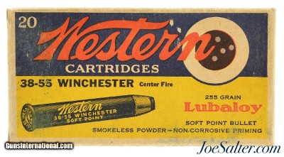 Western "Bullseye" 38-55 Ammo Full Box 255 Grain Soft Point Lubaloy