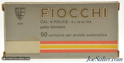 9x18 Ultra Police Ammunition by Fiocchi 50 Rounds