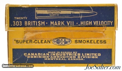 303 British Ammo Dominion Mark VII High Velocity 174 Grain Bullets