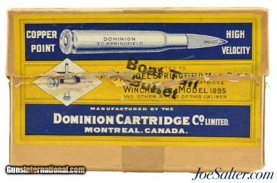 Dominion 30 Springfield (30-06) Ammo Boat Tail Bullet 1918