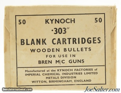 Sealed Kynoch 303 British Blanks 50 Rds Wood Bullets Bren Gun Movies