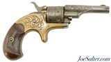 Antique Engraved Colt Open Top Pocket 22 RF Revolver Built 1875 - 1 of 12