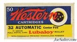 Crisp Western "Bullseye" Box 32 Auto Ammo Lubaloy Bullet Full 50 Rds