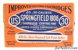Excellent Sealed! US Cartridge Co. 30 Springfield 1906 Ammo 220 Gr. Short Exp SP
