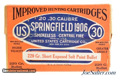 Excellent Sealed! US Cartridge Co. 30 Springfield 1906 Ammo 220 Gr. Short Exp SP
