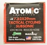 Atomic Subsonic Ammo 7.62 x 39mm 220 Gr Sierra MatchKing 100 Rds - 2 of 2