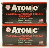 Atomic Subsonic Ammo 7.62 x 39mm 220 Gr Sierra MatchKing 100 Rds
