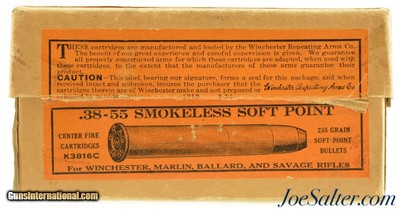 Winchester 38-55 WCF Ammo 1924 Early "K" Code Box Smokeless Full Box