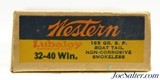 Early 1930's Western "Bullseye" Target Logo Box 32-40 Winchester SP Boat Tail - 3 of 7