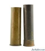 4 Gauge Brass Shotgun Shell & 4 GA Industrial Paper Hull Shell - 1 of 3