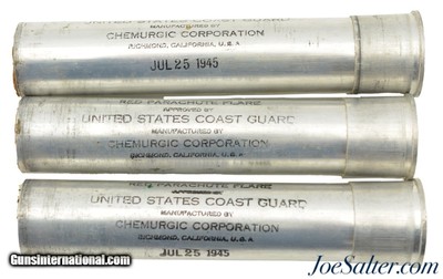 WWII 1945 Red Parachute Flares 3pc