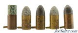 9mm Pinfire Collector Cartridge Lot 5 Rounds Eley, Braun & Bloem Ammo