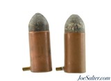 Two Rounds 12mm Long Pinfire Ammunition "H B Paris" Excellent