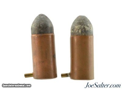 Two Rounds 12mm Long Pinfire Ammunition "H B Paris" Excellent