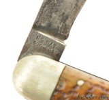 Press Button Knife Co. 4 7/8" Invincible Walden NY Brown Jigged Bone - 7 of 7