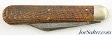 Press Button Knife Co. 4 7/8" Invincible Walden NY Brown Jigged Bone - 4 of 7