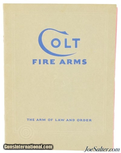 1931 Colt Firearms Arm of Law and Order Gun Catalog with Price List