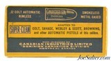 Excellent Full Box C-I-L Dominion 32 Colt Auto Ammo Savage Webley & Scott