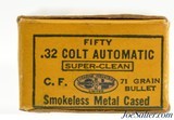 Excellent Full Box C-I-L Dominion 32 Colt Auto Ammo Savage Webley & Scott - 2 of 4
