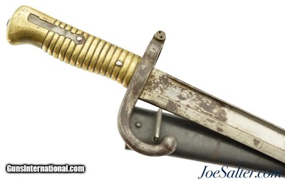French Model 1866 Chassepot Bayonet w/ Scabbard Built 1871 Chatellerault