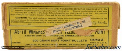 Full Box Winchester 45-70 High Velocity "7-26 K4509C" Code Ammo